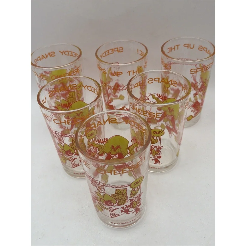6 Yosemite Sam Speedy Snaps Up The Cheese Glass 1974 Warner Bros Looney Tunes